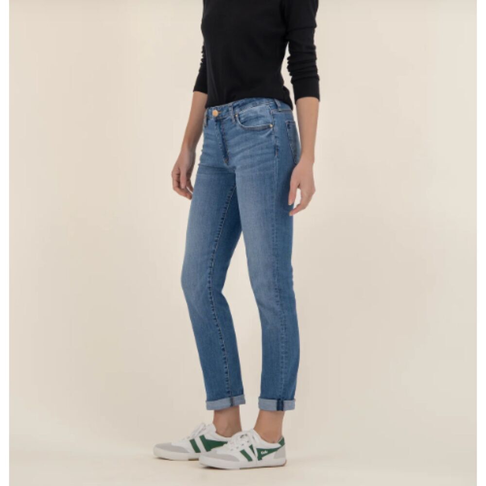 KUT FROM THE KLOTH Catherine Boyfriend Cut Slightly Distressed Jeans Size 10 - Picture 2 of 7